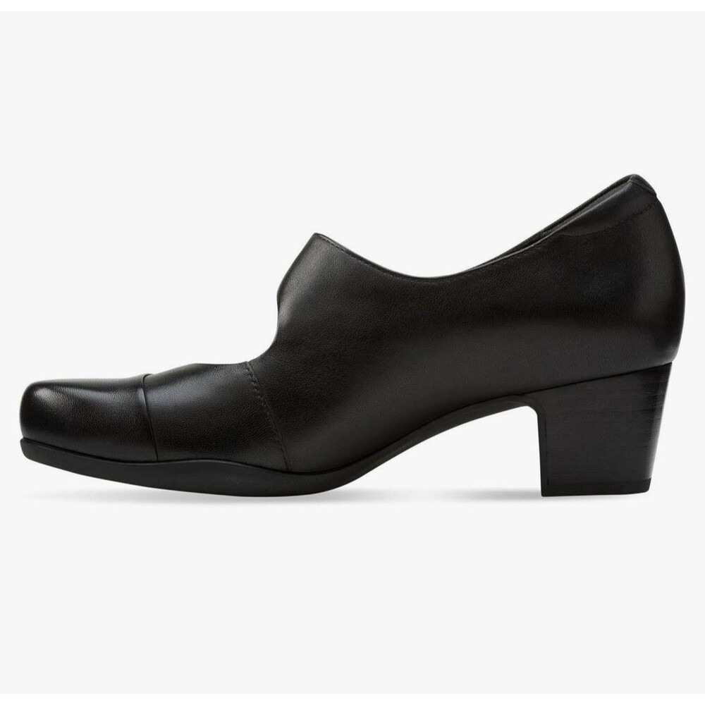 Clarks Women's Rosalyn Wren Pump Black Leather Size 8 - Picture 4 of 5